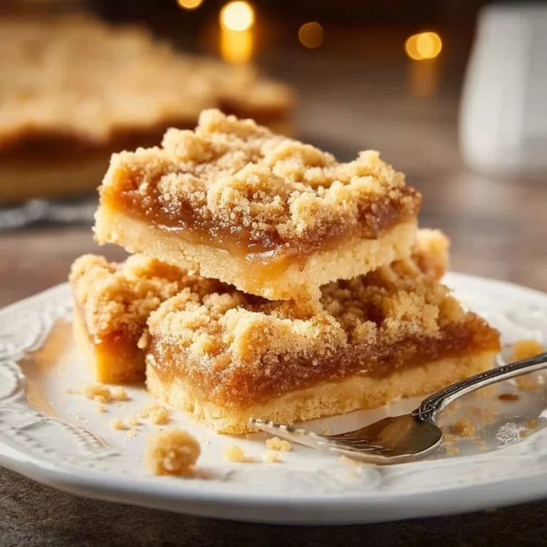 Delicious Caramel Crumb Bars with a crunchy topping and gooey caramel filling