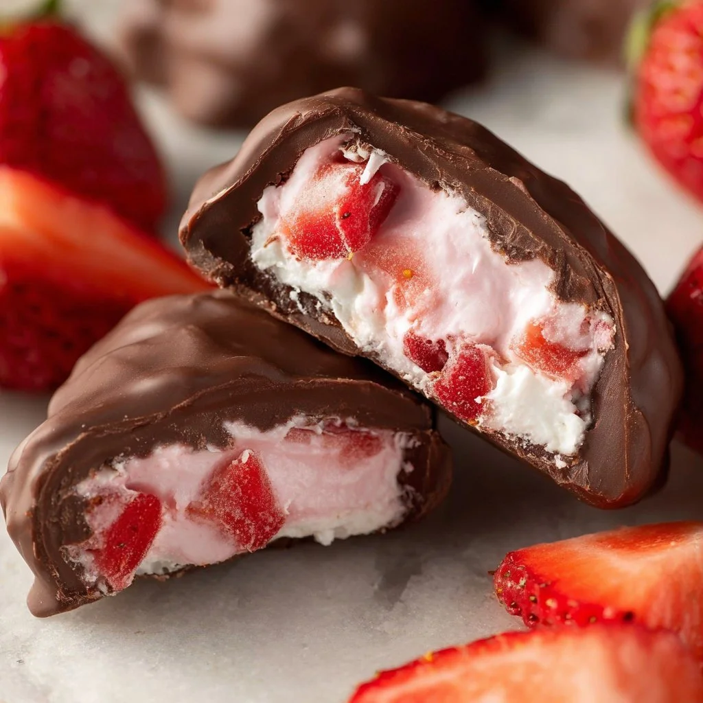 Delicious Chocolate Strawberry Yogurt Clusters recipe for a sweet treat.