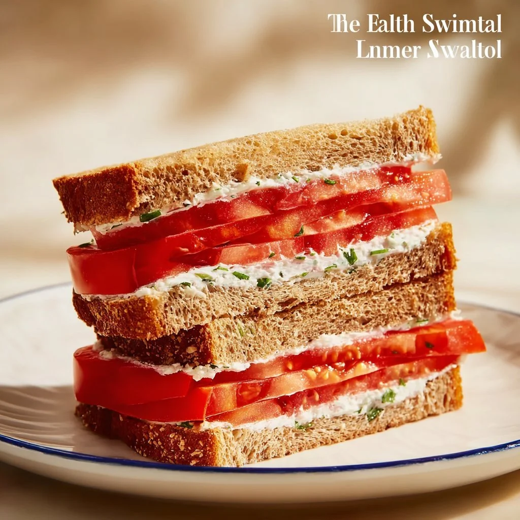 Fresh tomato sandwich made with ripe tomatoes and fresh ingredients