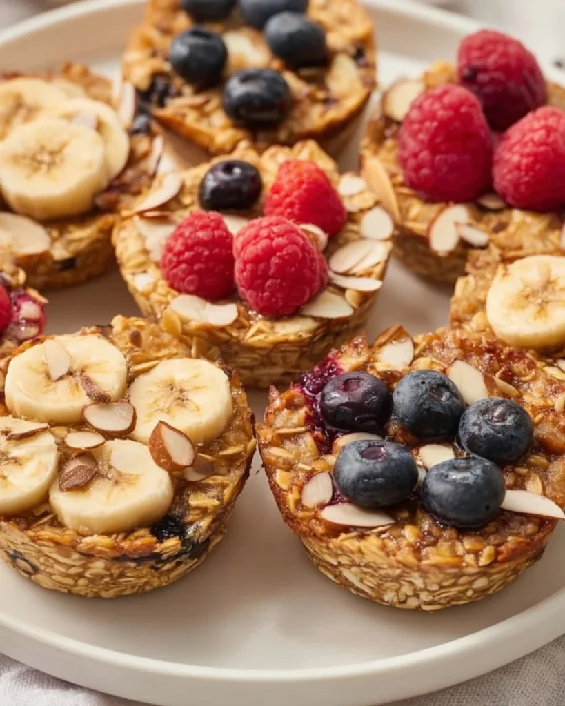 Easy 4 ingredient oatmeal cups for a healthy breakfast or snack option