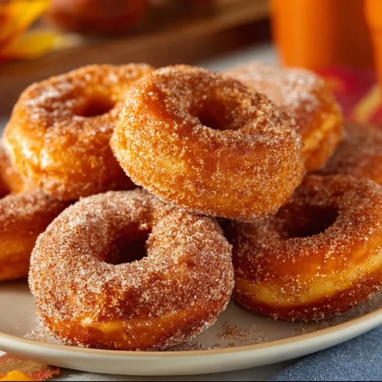 Easy baked pumpkin donuts fresh out of the oven, perfect for fall desserts.