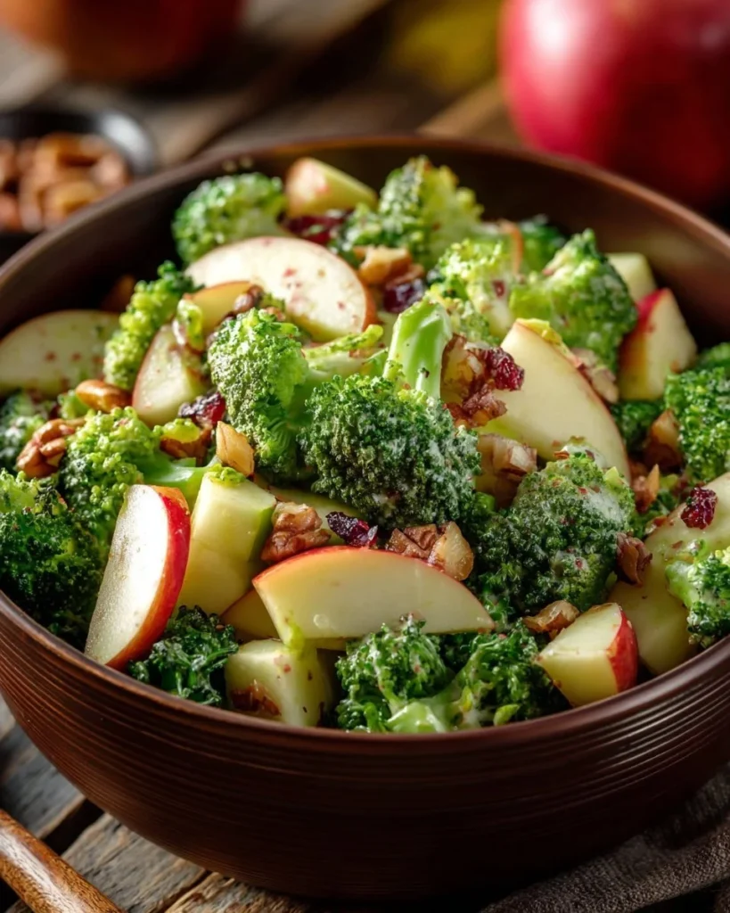 Delicious Honeycrisp Apple Broccoli Salad with vibrant colors and fresh ingredients
