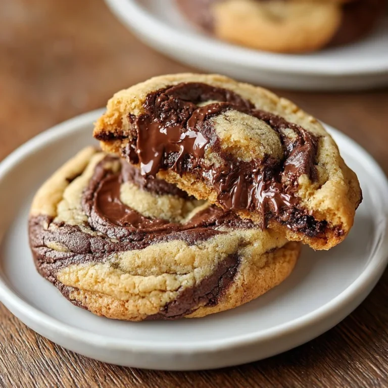 Delicious Peanut Butter Brownie Swirl Cookies on a plate, ready to be enjoyed.
