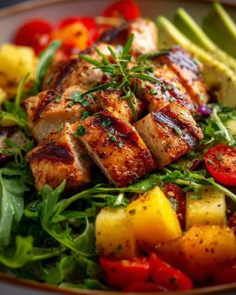 Refreshing Tropical Hawaiian Chicken Salad with fresh ingredients and vibrant flavors