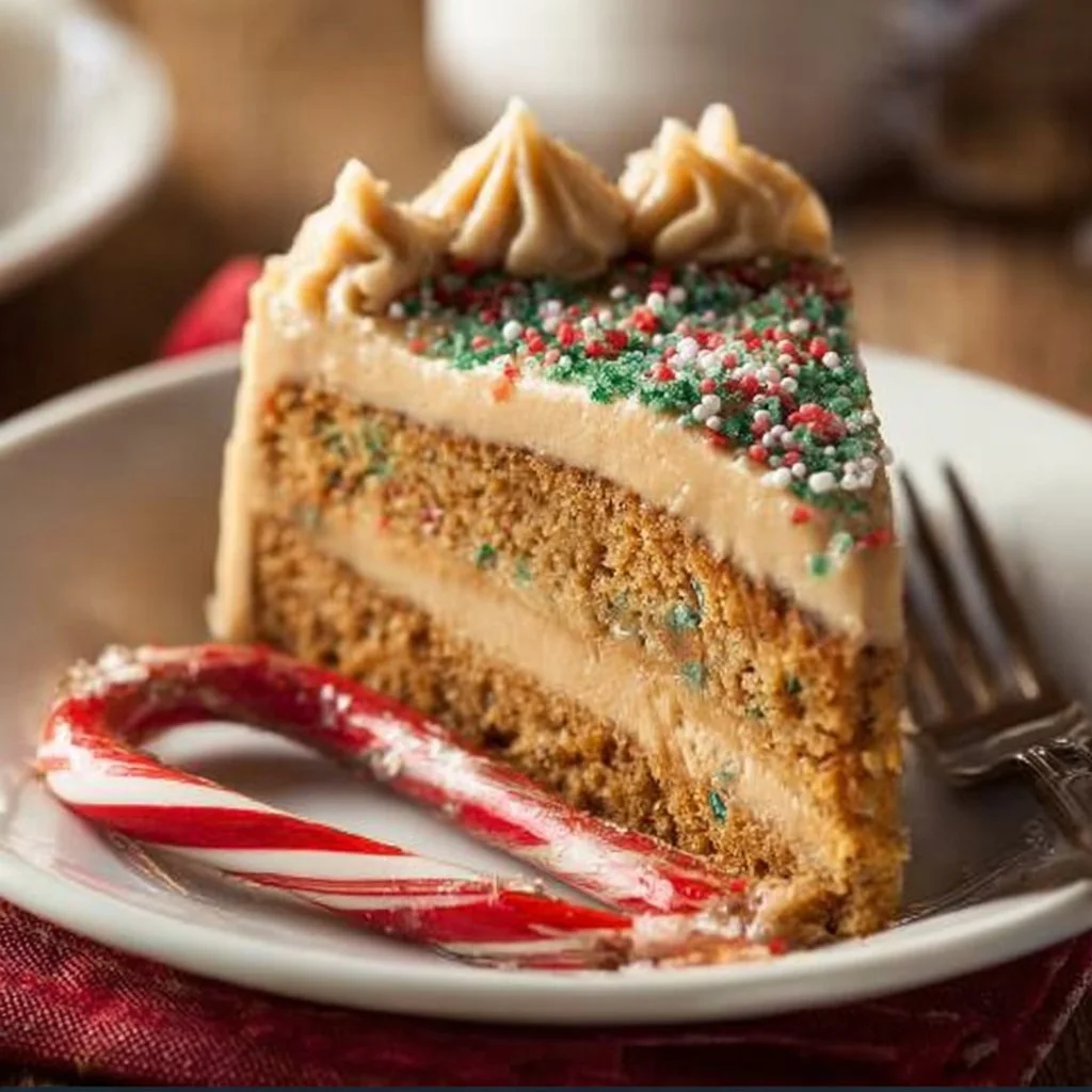 White Chocolate Candy Cane Pie topped with crushed candy canes and whipped cream